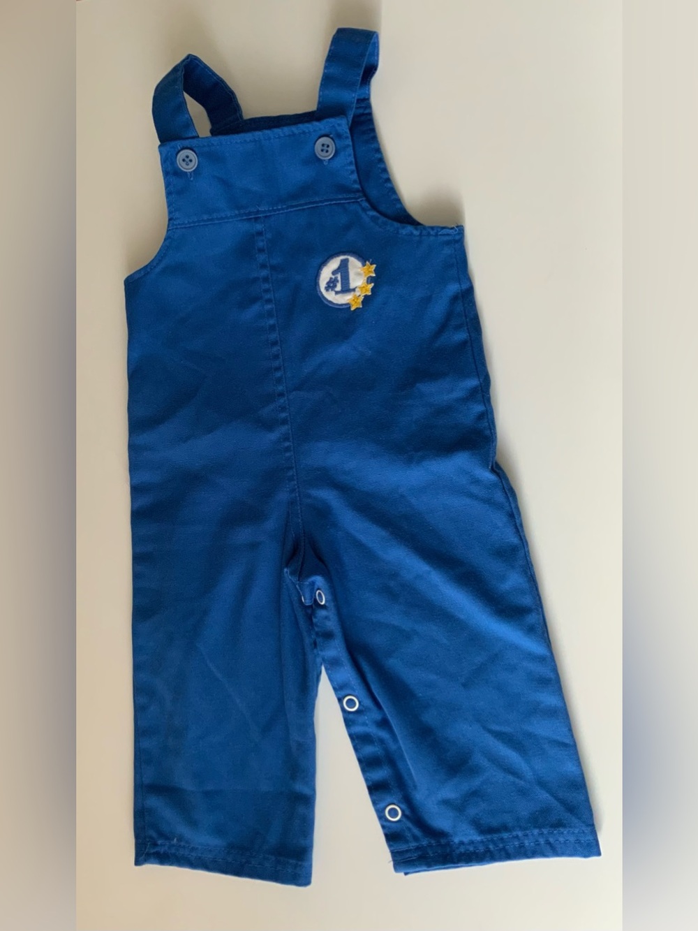 Vintage 80s Buster Brown Royal Blue Overalls with Star Patch